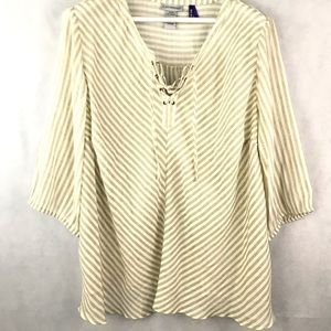 CATHERINES | Gauzy Peasant Top NWOT 2xp